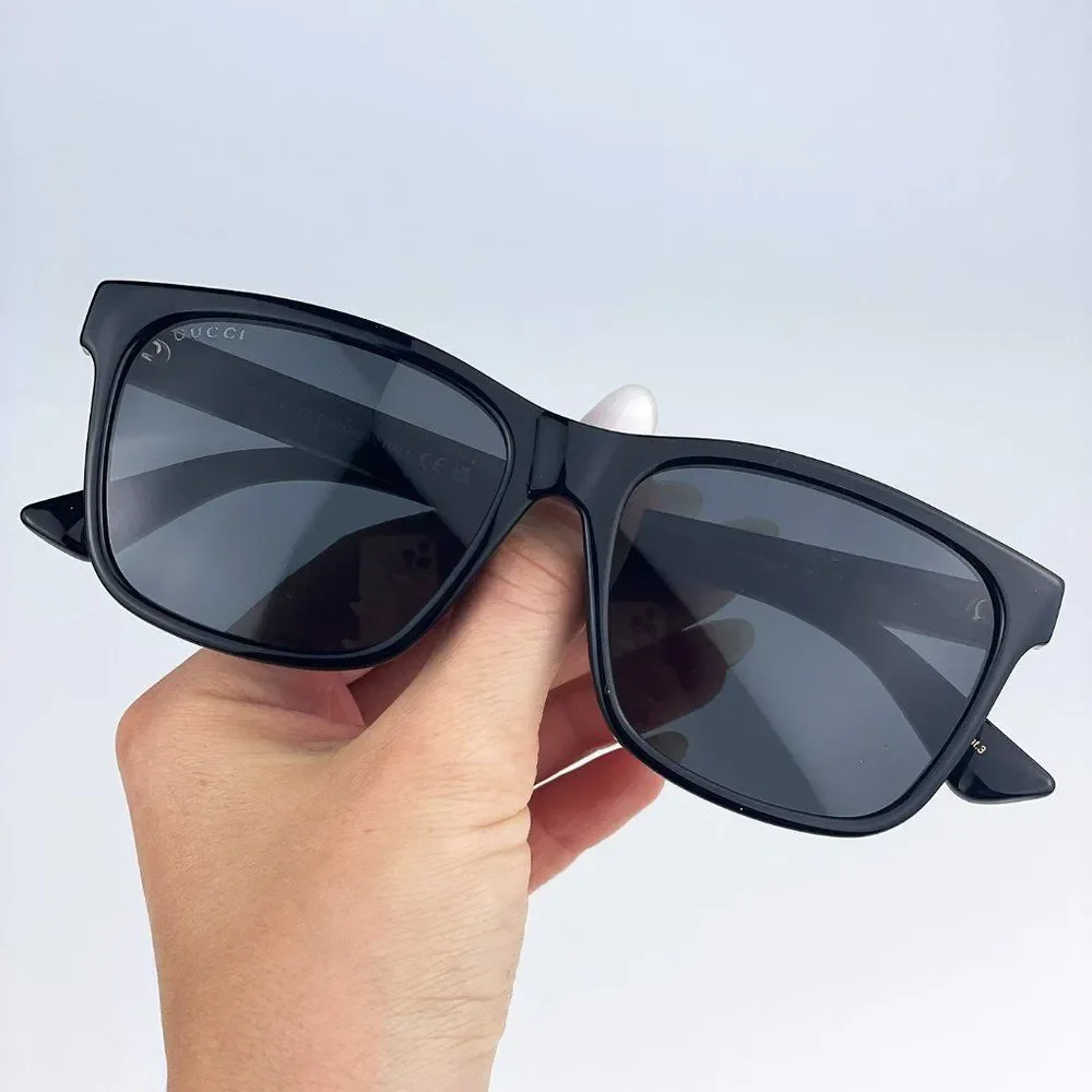 GUCCI GG0746SA 001 Sunglasses Black Gray Anti-Reflective Square Unisex